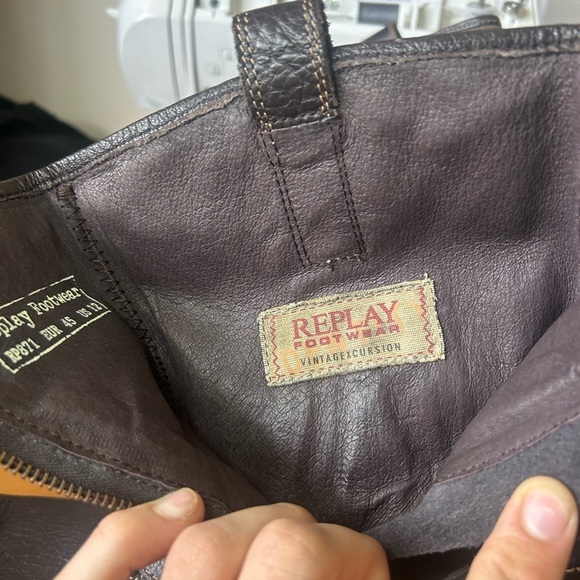 Vintage Replay Footwear leather moto / riding boots - Picture 4 of 15